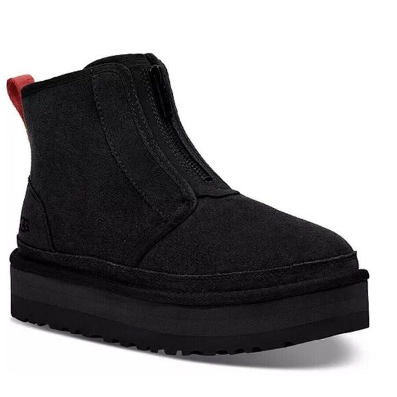 UGG Women's Neumel Platform Chelsea Black Suede Zip Boots
